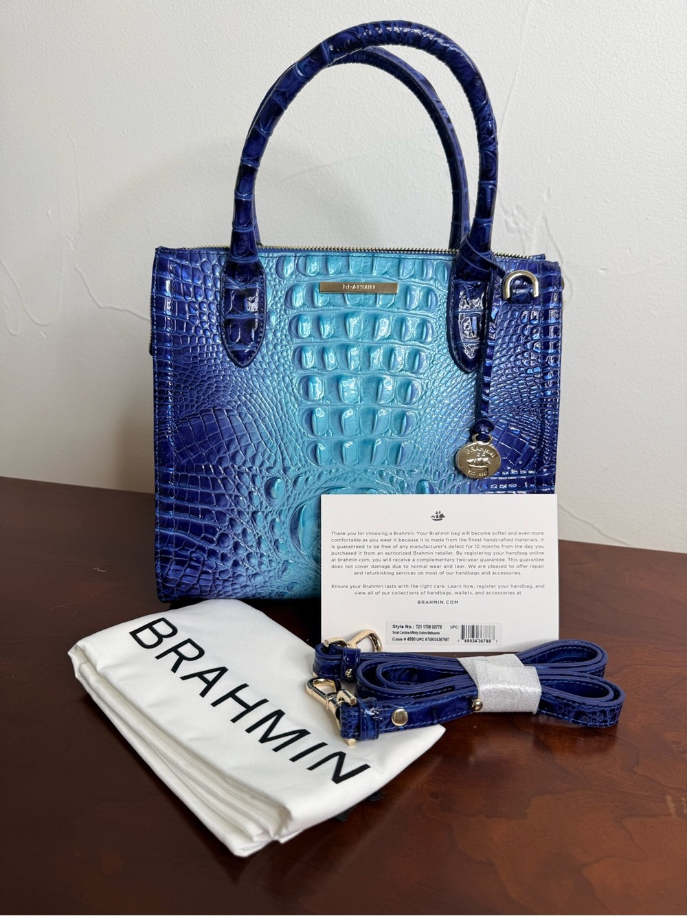 Brahmin Small Caroline Affinity Ombre Melbourne Leather Satchel NWT